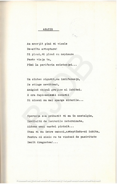 M-1076-1130-29 - 55 de Poezii în manuscris dactilografiat. ALEXANDRU MIRCESCU